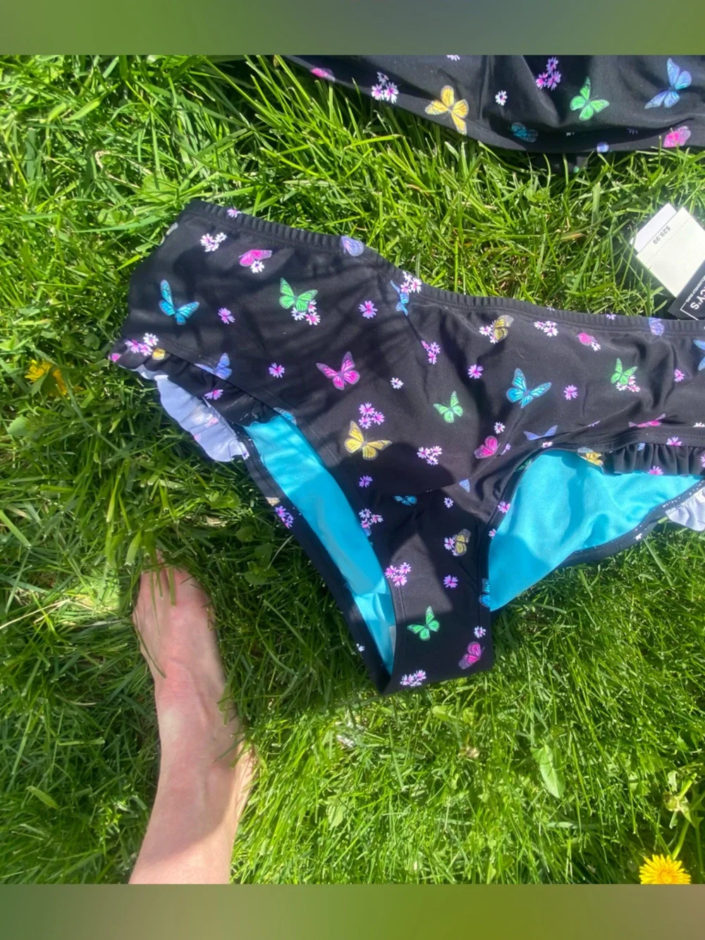 California Waves Plus Salt + Cove Plus Size Ruffled Butterfly-Print Swim 16/18